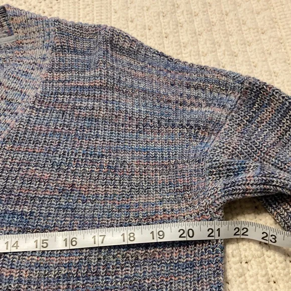 J. Jill Soft Blue Cotton V-Neck Sweater - Picture 6 of 9